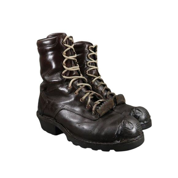 Danner Boots Mens 10 Logger 8" Brown Lace Up Work Utility Outdoor Leather Rugged - Picture 1 of 16